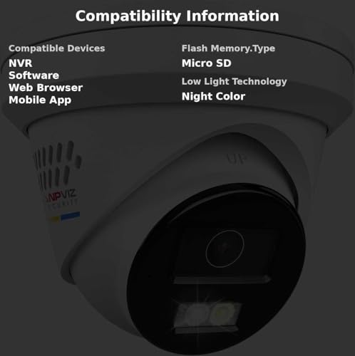 Anpviz 8MP IP PoE Camera, Strobe Light and Audio Alarm, Metal Turret 4K Security Camera Outdoor, 2 Way Audio, Smart Color Night Vision, Human/Vehicle Detection, IP67 Waterproof, 2.8mm Lens (H Series)