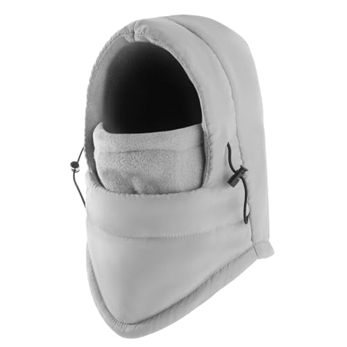Windproof Balaclava Ski Mask - Adjustable Cold Weather Face Cover - Grey