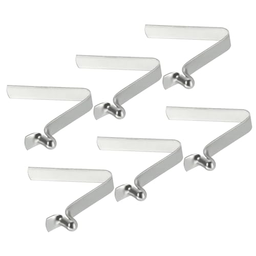 Silver Manganese Steel Spring Tent Pole Clips - 5mm x 20mm, 6 Pack