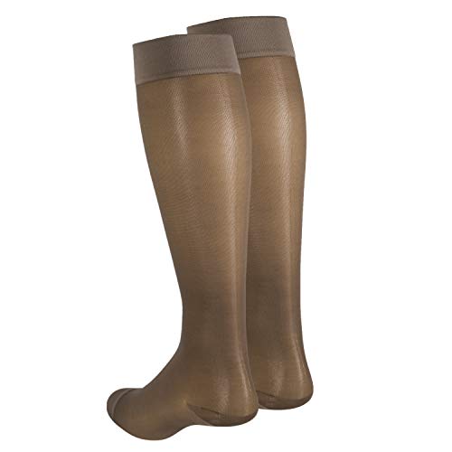 15-20 mmHg Compression Stockings for Women - Knee High, Taupe, Small