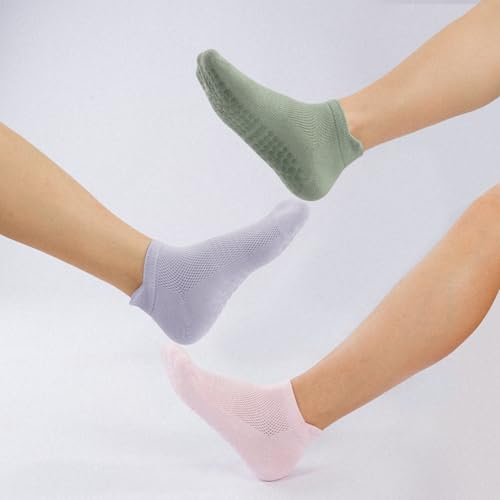 Non-Slip Pilates Socks for Women - 4 Pairs for Yoga & Dance