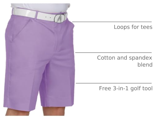Royal & Awesome Pastel Purple Men's Golf Shorts Slim Fit Fun Bright Design