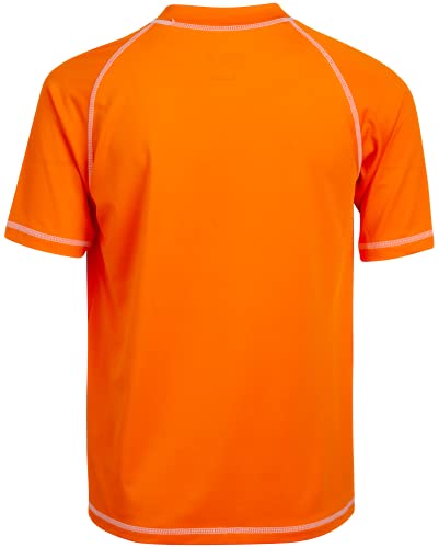 UPF 50+ Short Sleeve Rash Guard Shirt for Infant Toddler Boys - Orange