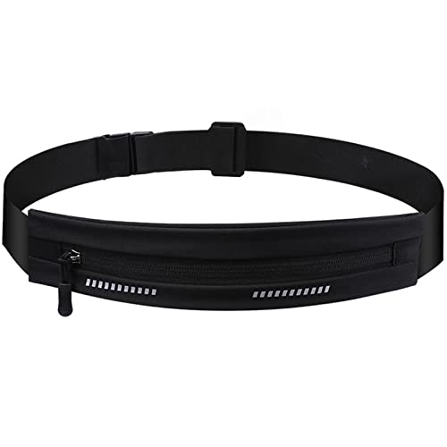 Slim Running Belt Fanny Pack - Adjustable Waist Pack for Jogging, Hiking, Cycling - Black