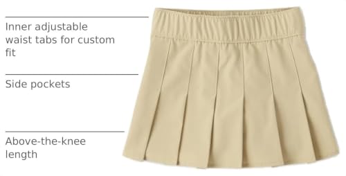 Kids' Uniform Pleated Skorts for Girls - The Children's Place, Sand, Size 4