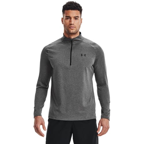 Under Armour Men's Tech 2.0 Half Zip Top - Size Large, Pitch Gray/Black