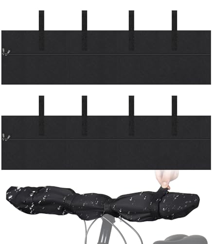 2 Pcs Waterproof Handlebar Cover for E-Bike Transport Protection - Black, 35.8x9 Inches - CBHCARCAR CBT-003