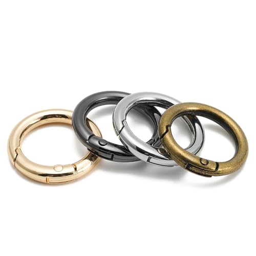 15pcs Gold Round Carabiner Clips & O Rings for Keychains