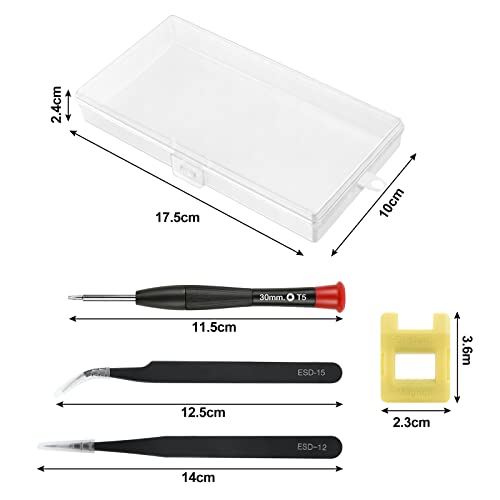 Ainiv Mini Precision Screwdriver Set, 24PCS Small Magnetic Screwdriver with Tweezers & Magnetizer Flathead Phillips Pentalobe Torx Star Screwdriver Kit Tool for Repairing Eyeglass Phone Watch