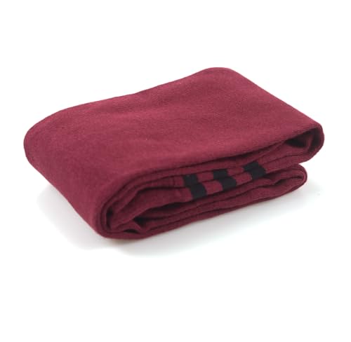 Thigh High Socks for Women - Cotton Warm Striped - Burgundy