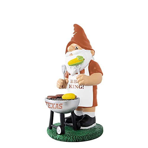 NCAA College Team Logo Grill Gnome Statue - Texas Longhorns, 10"