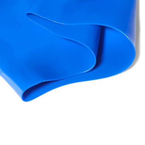 Silicone Swim Cap for Adults - Blue