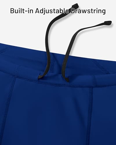 Men's Athletic Swim Jammers - Quick-Dry Compression Shorts - Navy Blue, Large