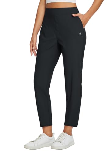 Lightweight Stretch Travel Pants with Zip Pockets - Large/Black