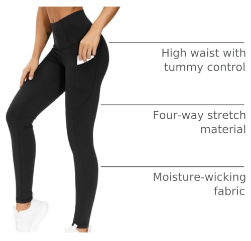 High Waist Yoga Pants for Women - Tummy Control, Squat-Proof
