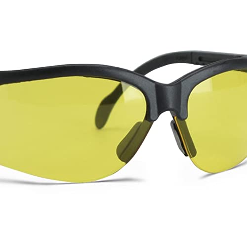 Safety Shooting Glasses with Adjustable Rubber Nose Piece - Yellow