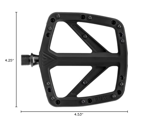 PNW Components Range Composite MTB Pedals Blackout - Flat Mountain Bike Pedals