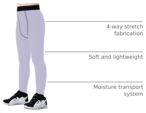 Thermal Compression Base Layer Leggings for Kids - White