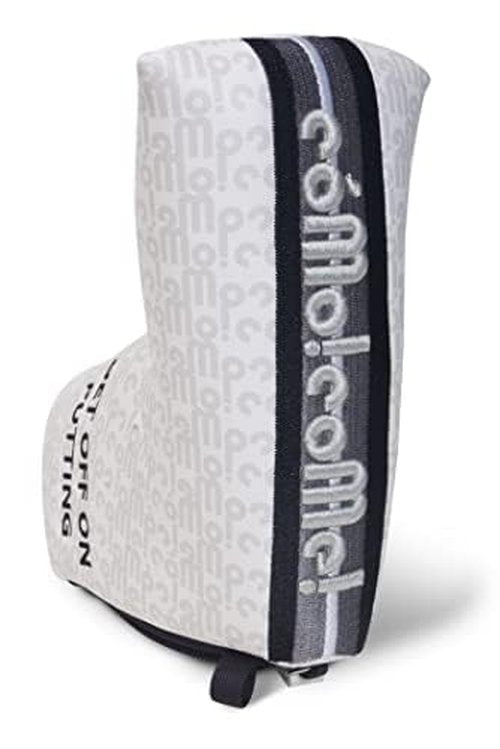 comocome Golf Putter Headcover Blade Style Zipper Closure Synthetic Leather Luxurious Embroidery Lining with Plush Cushion Fits Scotty Cameron Taylormade Odyssey Ping (White como!come! Line Logo)