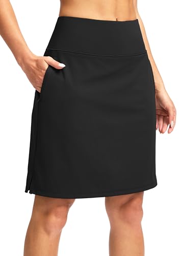 G Gradual 20" Knee-Length Golf Skort with Pockets - Black, Large