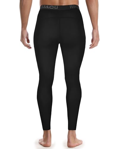 Men's Compression Pants - Athletic Leggings Tights for Gym - Large Black