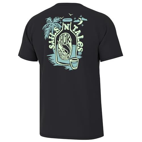 Men's Fishing Graphic Tee - Performance Short Sleeve, Quick-Dry, X-Large - Sails N Tales Black