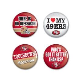 NFL Round Button 4 Pack - San Francisco 49ers