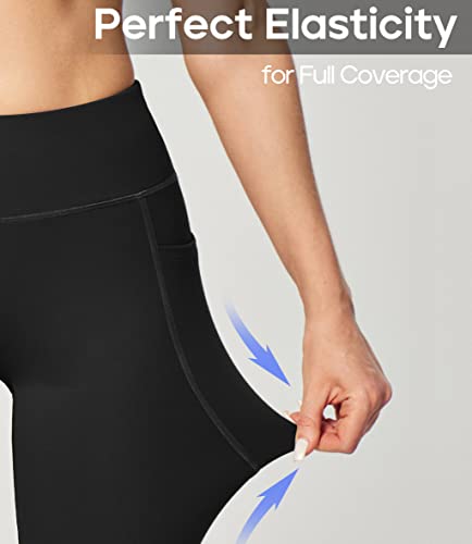 Heathyoga Flare Yoga Pants Women with Pockets - Bootcut Style, 3X-Large Black
