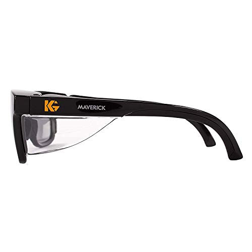 Kleenguard Maverick Safety Glasses with Intergrated Side Shields (2 Pair) (49311 Smoke Anti-Fog Lens with Black Frame)
