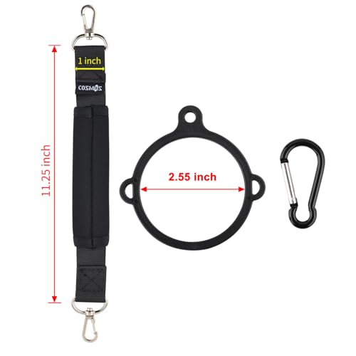 Neoprene Water Bottle Handle Strap with Carabiner - Black