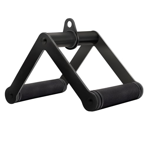 Double D Row Handle Cable Attachment - Steel with Non-Slip Grip