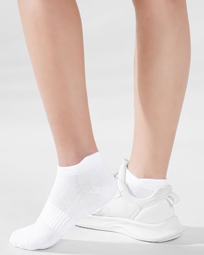 Kids Athletic Ankle Socks - Soft Cotton, Low Cut, 10-12 Years, White