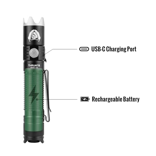 ThruNite BSS V6 Black CW Tactical LED Flashlight 2000 Lumens USB-C Rechargeable