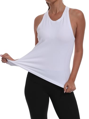 Seamless Women’s Racerback Athletic Tank Top - Medium White