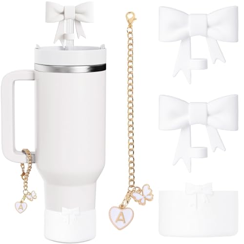 Silicone Bow Straw Cover for 10mm Tumbler Straws - White