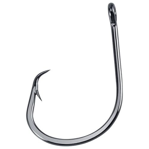 Circle Hooks - 50 Pack Black Nickel #1/0 In-Line Octopus Hooks