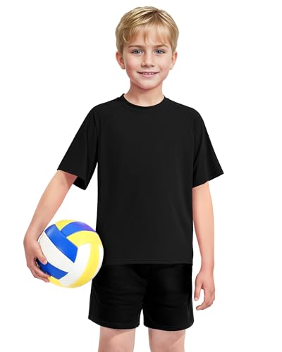 Boys Rash Guard Short Sleeve Swim Shirt - 11-12 Years, Black