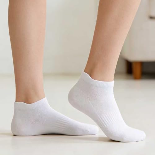 Ankle Socks for Women - Lightweight Breathable Low Cut - 7 Pairs White