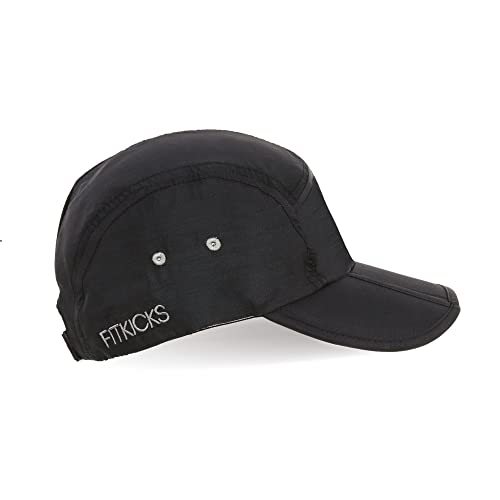 FITKICKS Adjustable Ball Cap with UPF 50+ - One Size Black V2