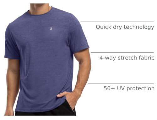 Rdruko Men's X-Large Purple Moisture-Wicking Athletic Workout Shirts
