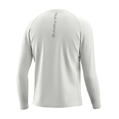 HUK Men’s Pursuit Vented Long Sleeve Fishing Shirt - White Large +30 UPF