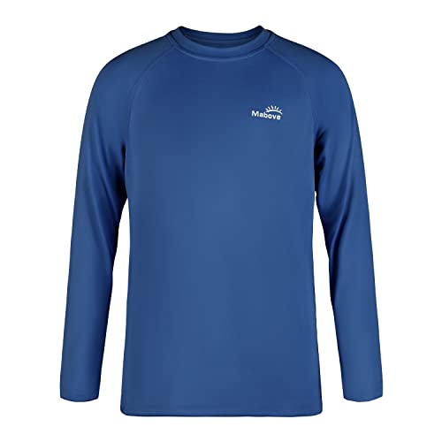 Boys UPF 50+ Long Sleeve Rash Guard Swim Shirt - Navy, 6-7 Years