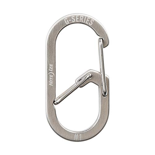 G-Series Dual Chamber Carabiner Keychain - Stainless Steel, Size #1, 2 Pack