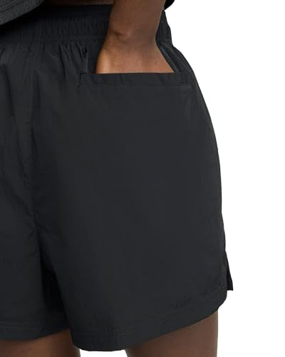 Woven Taslan Shorts for Women - 3" Inseam, Large, Black