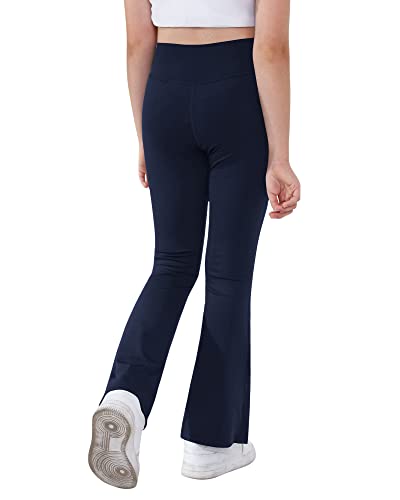Girls High Waist Flare Yoga Pants - Black, 13-14 Years