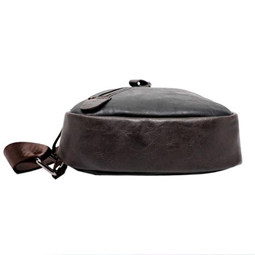 Hebetag Leather Sling Bag Crossbody Backpack for Men Women - Black #23