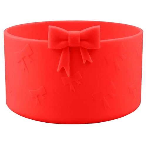 Silicone Protective Boot for 32oz Water Bottles - Bow Design, Red