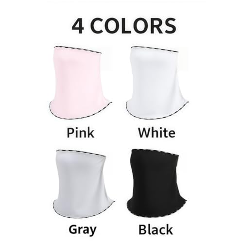 Cooling UPF 50+ Sun Face Mask - White, Breathable UV Protection