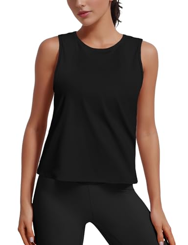 Ice Silk Workout Tank Top for Women - Black, Small