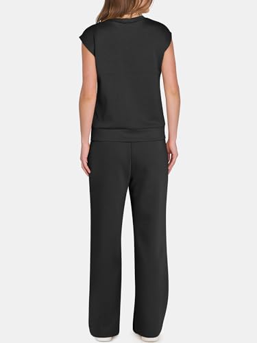ANRABESS 2-Piece Travel Airport Outfit Sets for Women - Large Black
